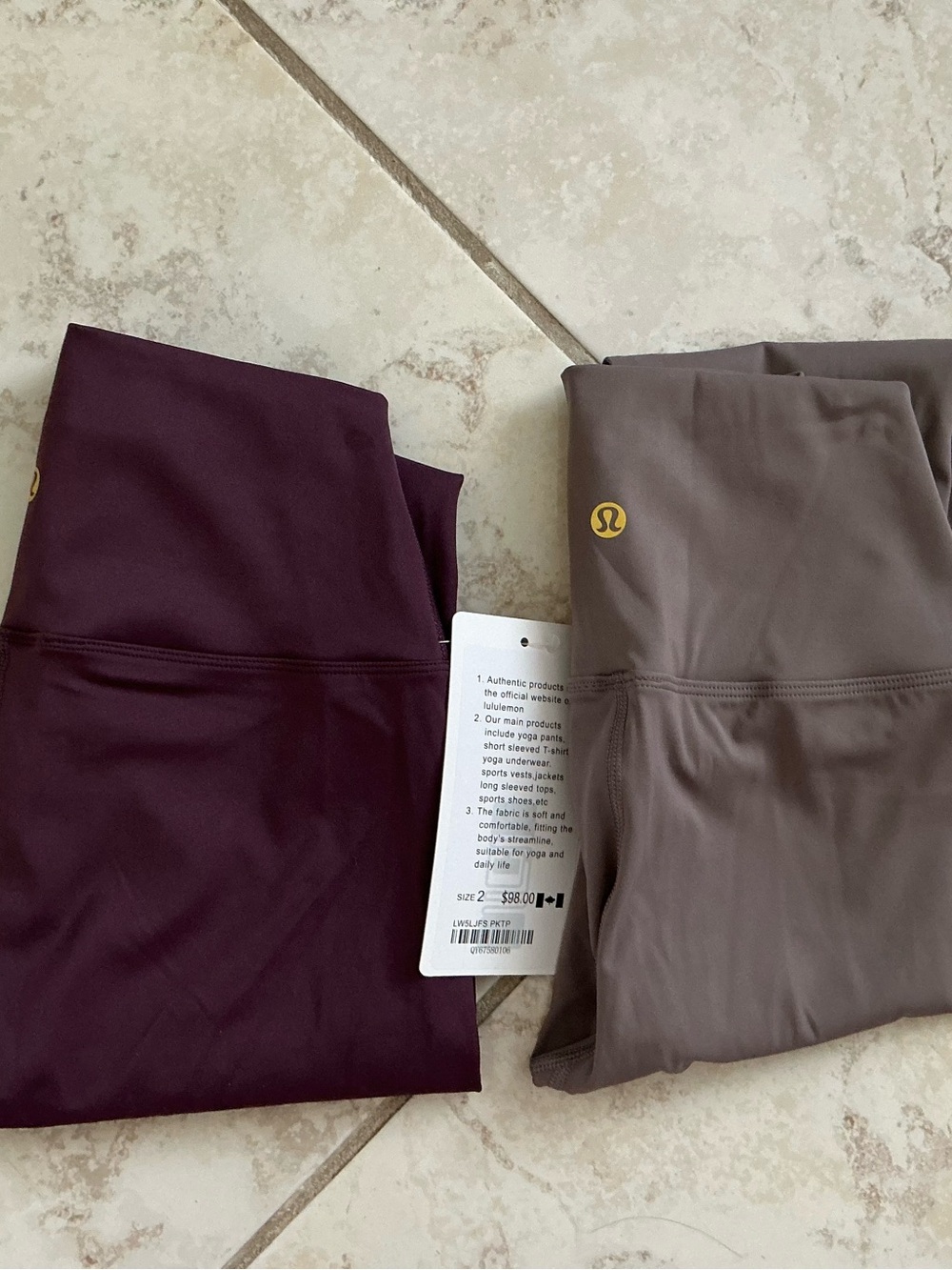 lululemon athletica High-Rise Leggings — Deep Plum & Taupe